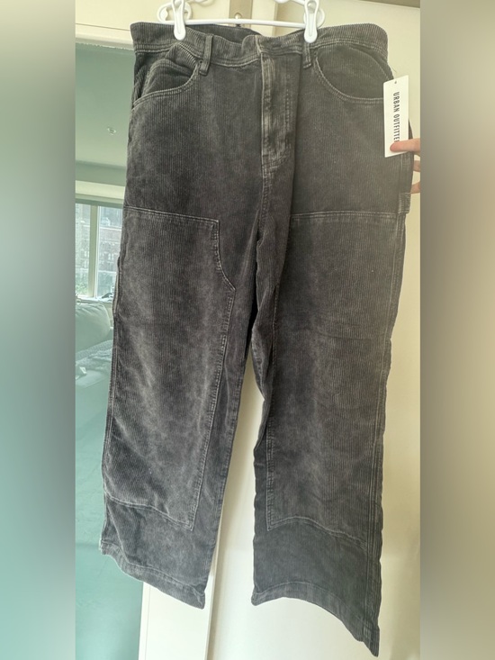 Urban Outfitters Pants - Urban Outfitters Charcoal Corduroy Wide-Leg Pants